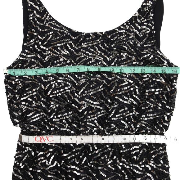 Alice + Olivia Holiday New Year's Eve Black Sequin Cowl Back Mini Dress Size 4 - Picture 8 of 11